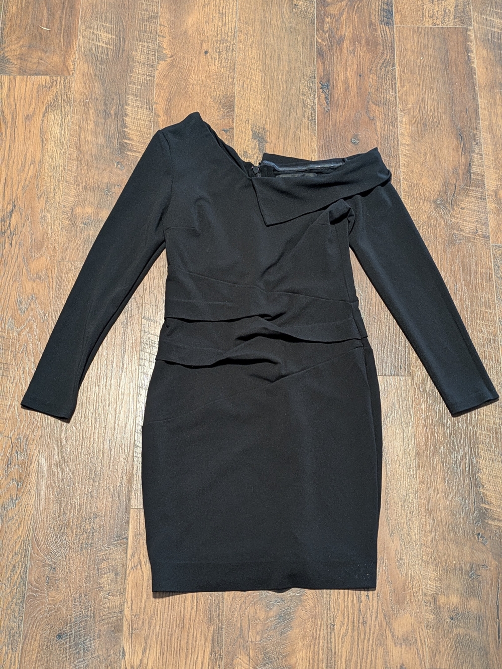 Nicole Miller Women's Black Structured Jersey One Shoulder Dress Size 10